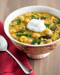 Curried Red Lentils with Swiss Chard