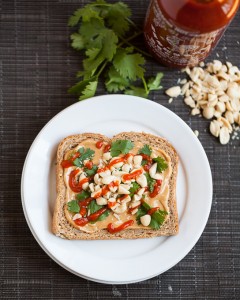 Peanut Cilantro Sriracha Toast | Gather & Dine