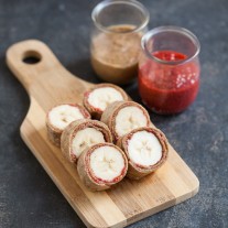 Banana Sushi with Strawberry Chia Jam and Almond Butter