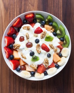 Fruit, Nut, and Honey Yogurt Bowl