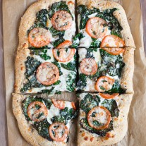 Kale, Tomato, and Parmesan Pizza