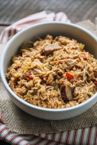 One- Pot Chicken and Sausage Jambalaya {with Brown Rice} | Gather & Dine