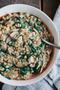 Wild Mushroom Farro Risotto | Gather & Dine