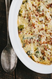 Brussels Sprouts and Bacon Gratin