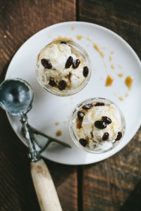 Coconut Vanilla Bean Ice Cream with Maple Rum Raisin Sauce | Gather & Dine