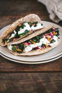 Kale Salad Tortillas with Za'atar Yogurt | Gather & Dine