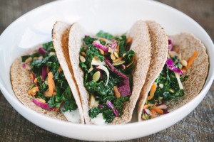 Kale Salad Tortillas with Za'atar Yogurt | Gather & Dine