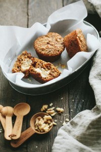 Carrot Banana Muffins {with honey cream cheese} | Gather & Dine