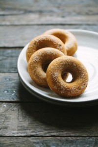 Rhubarb Apple Baked Donuts