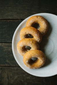 Rhubarb Apple Baked Donuts