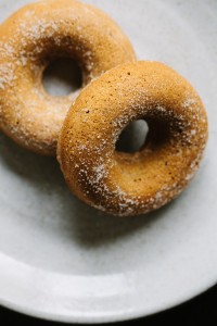 Rhubarb Apple Baked Donuts