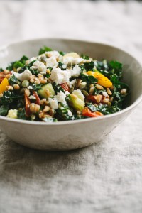 Roasted Tomatoes and Greens with Shallot Vinaigrette