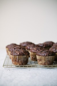 Chocolate Zucchini Coconut Oil Muffins