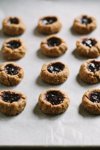 Cherry Hazelnut Thumbprint Cookies
