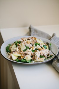 Chicken Farro Salad with Apples and Walnuts