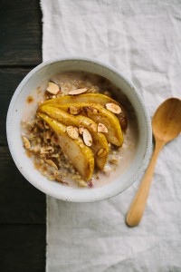 Creamy Whole Oats with Cardamom Roasted Pears