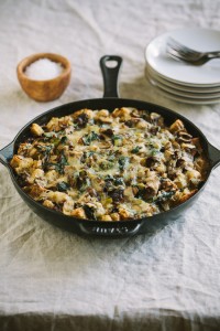 Wild Mushroom and Leek Strata