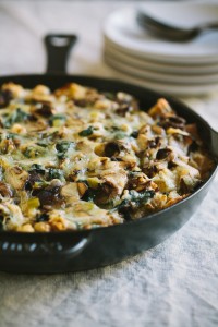 Wild Mushroom and Leek Strata