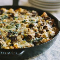 Wild Mushroom and Leek Strata