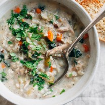 Slow Cooker Creamy Turkey Rice Soup