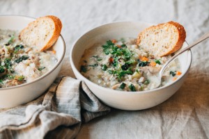 Slow Cooker Creamy Turkey Rice Soup