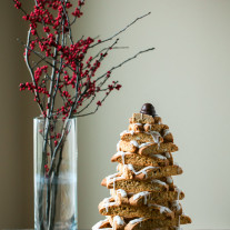 Almond Biscotti Christmas Tree