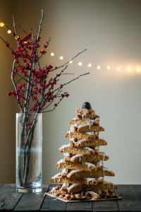 Almond Biscotti Christmas Tree