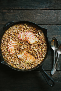 Apple Raisin Walnut Baked Oatmeal with Barley and Rye