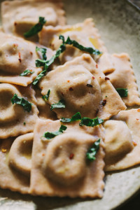 Kale Pesto Spelt Ravioli