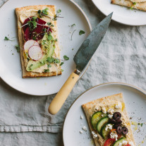 Spring Hummus Toasts