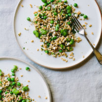 Farro Salad with Fava Beans and English Peas