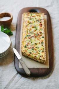 Prosciutto Leek Quiche with a Sunflower Kernel Crust