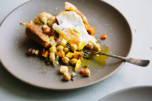 Popover with Sweet Potato Chickpea Hash