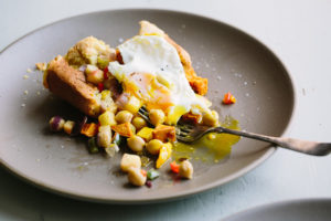 Popover with Sweet Potato Chickpea Hash